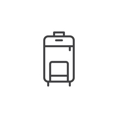 Travel luggage line icon, outline vector sign, linear style pictogram isolated on white. Symbol, logo illustration. Editable stroke