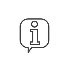 Information bubble line icon, outline vector sign, linear style pictogram isolated on white. Symbol, logo illustration. Editable stroke