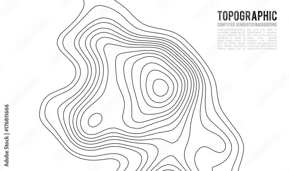 Poster topographic map contour background. topo map with elevation. contour map vector. geographic world to