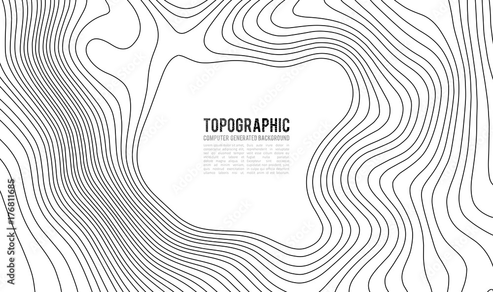 Poster topographic map contour background. topo map with elevation. contour map vector. geographic world to