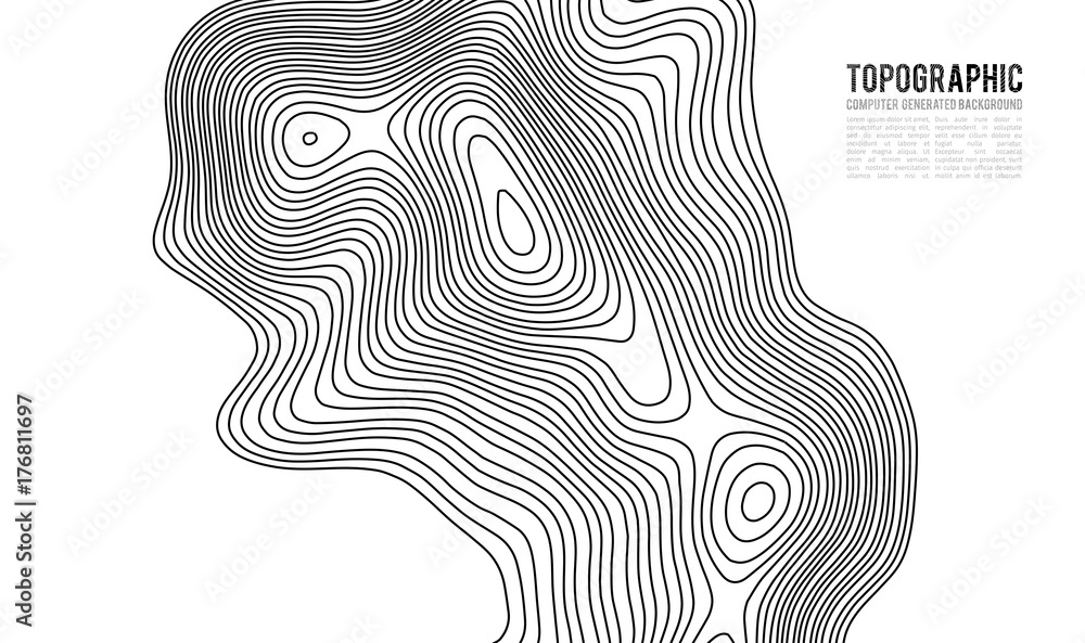 Poster topographic map contour background. topo map with elevation. contour map vector. geographic world to