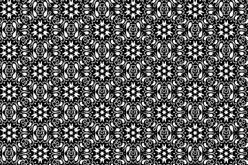 Vector Seamless Round Star Lace Ornamental Pattern