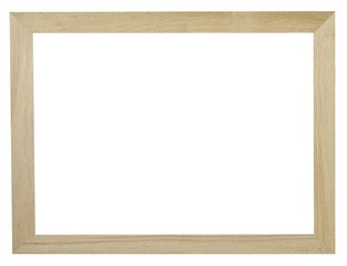 Brown Wooden Frame With Copy Space on White Background