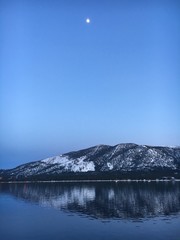 Lake Reflections Under the Moon