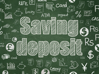 Money concept: Saving Deposit on School board background