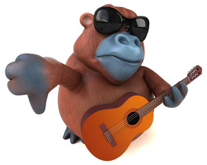 Naklejka premium Fun orang outan - 3D Illustration