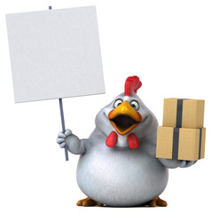 Fun chicken - 3D Illustration