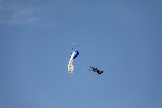 Skydiver in the sky