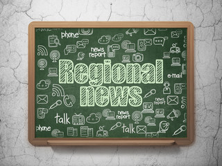 News concept: Regional News on School board background