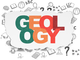 Learning concept: Geology on Torn Paper background
