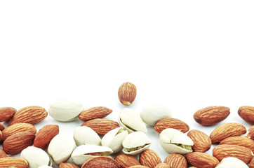 Almond on white background.