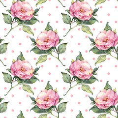 Seamless floral pattern with pink flowers 20