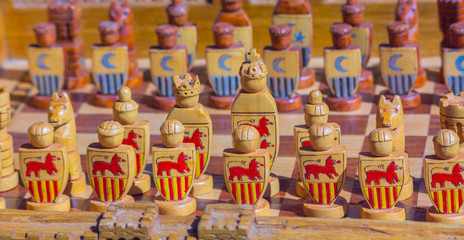 Wooden chess game background