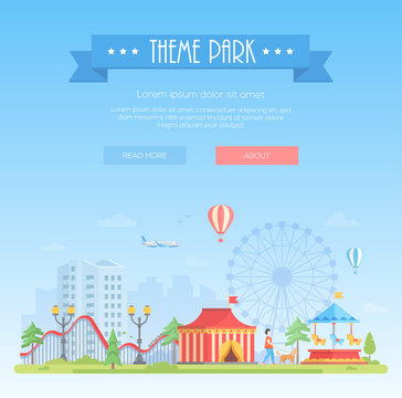 Theme park - modern flat design style vector illustration