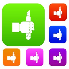 Hand hoding construction utility knife set color collection