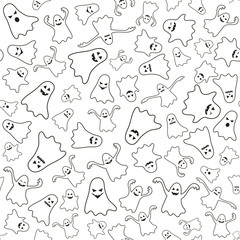 seamless pattern with ghost icons