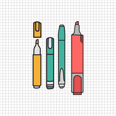 Vector of stationery doodle style
