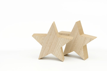 Fototapeta na wymiar wooden xmas star on white