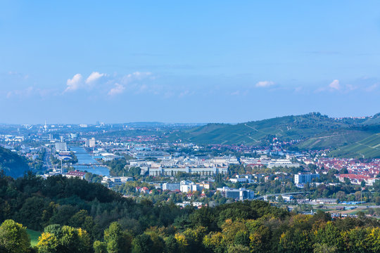 Neckar mit Suttgart, Wangen und Untert&uuml;rkheim