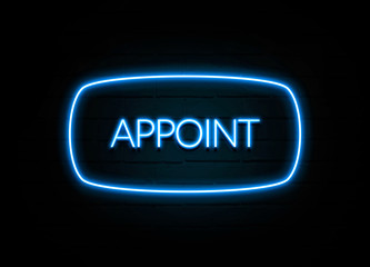 Appoint  - colorful Neon Sign on brickwall