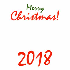 Christmas greeting card vector on white background for 2018