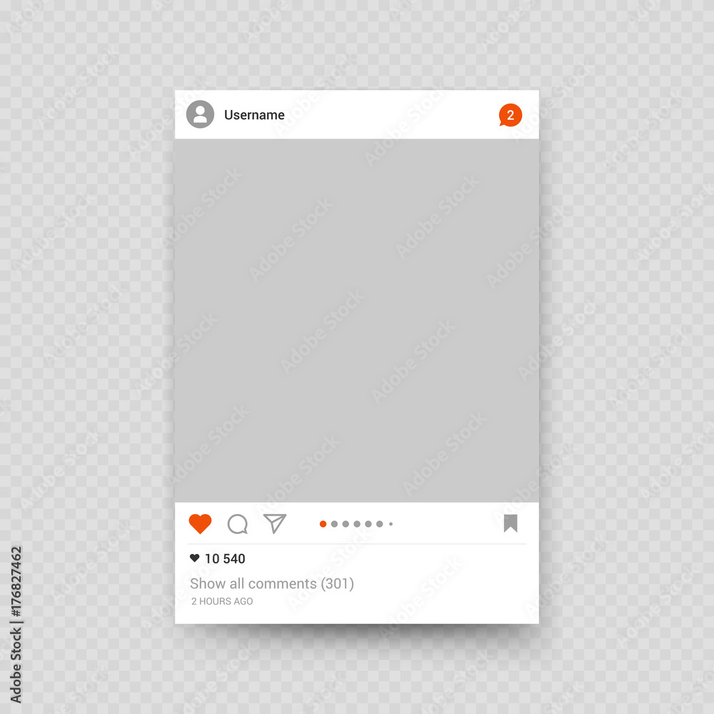 Poster realistic insta frame on transparent background