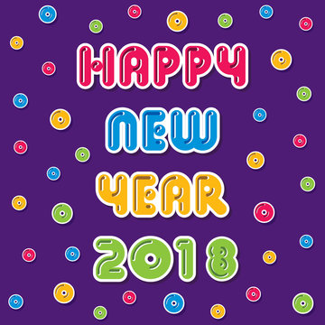 happy new year 2018 greeting design