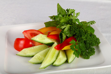 Sliced vegetables