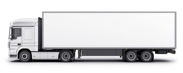 big truck and white trailer © Vlad Kochelaevskiy