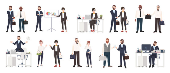 Big Collection Of Business People Or Office Workers Dressed In