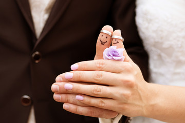 Hochzeitsfoto mit Ringen