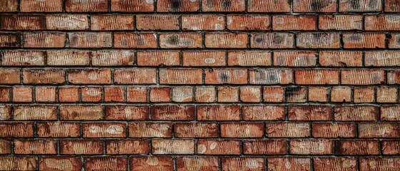 Old brick wall texture. Old wall background. Background of old vintage brick wall