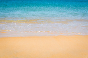 Fototapeta na wymiar Beautiful tropical beach with sea view, clean water and blue sky