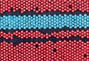 detail of old bracelet made of plastic beads