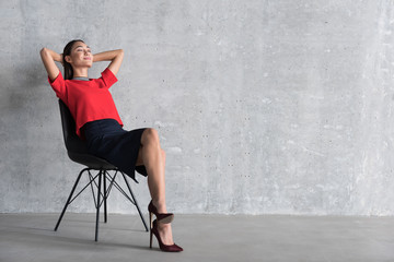 Pretty businesswoman needs some rest