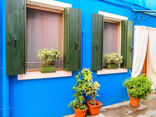 Color houses on Burano island, Venice, Italy