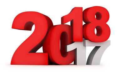 Sign new year red 2018