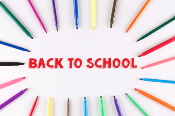 EDUCATION CONCEPT: Multi Colored Pen written BACK TO SCHOOL