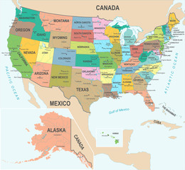United States Map - Vector Illustration