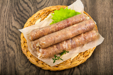 Natural sausages for grill