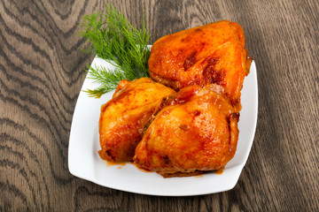 Roasted chicken thigh
