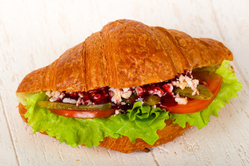 Croissant with meat