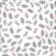 Seamless vector pattern. Pattern of colored twigs.