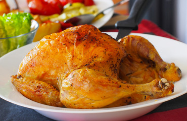 Grilled chicken with vegetables 