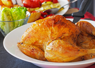 Grilled chicken with vegetables 