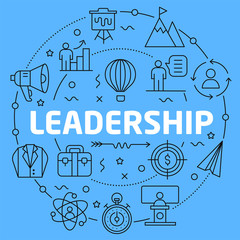 Leadership Blue Lines Illustration for prsentation
