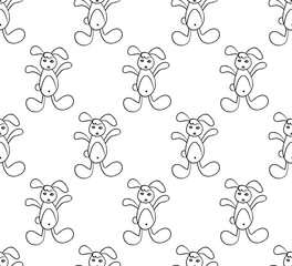 White Rabbit on White Background.