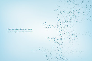 Abstract molecule background, genetic and chemical compounds, medical, technology or scientific concept vector illustration