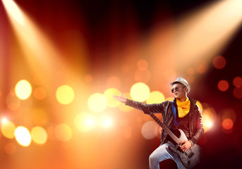 Rock star on stage