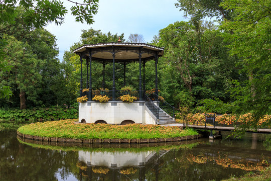 A picturesque gazebo in the Park of Amsterdam.